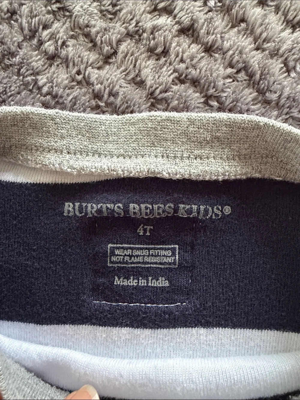 Burt’s Bees Kids Navy and White Striped Pajama Set